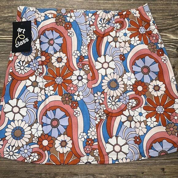 Girls' Notch Skirt - art class Pink Floral X Large. Zipper closer NWT. L - Picture 4 of 5